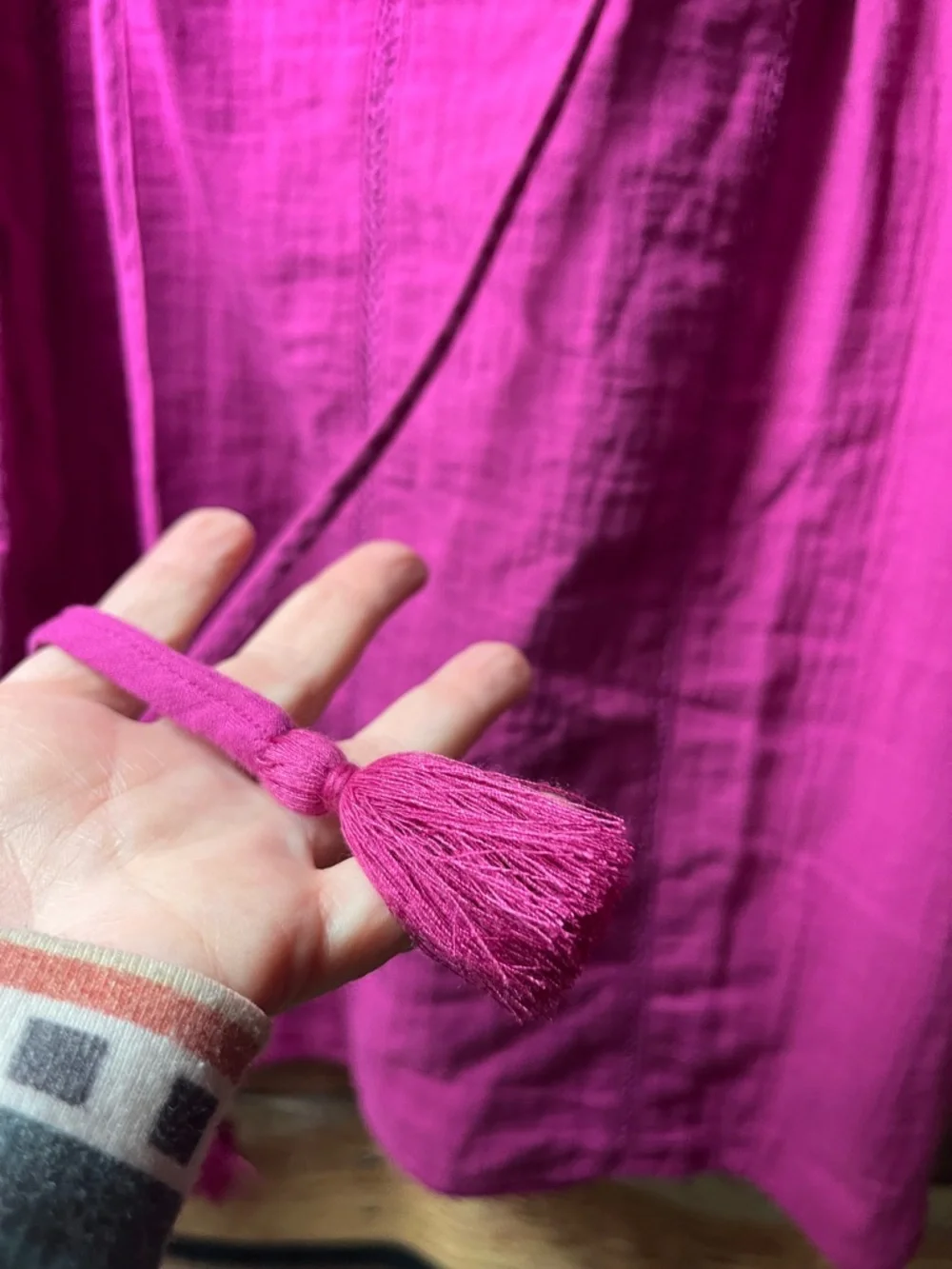 Boden Magenta V-Neck Peasant Blouse (215)